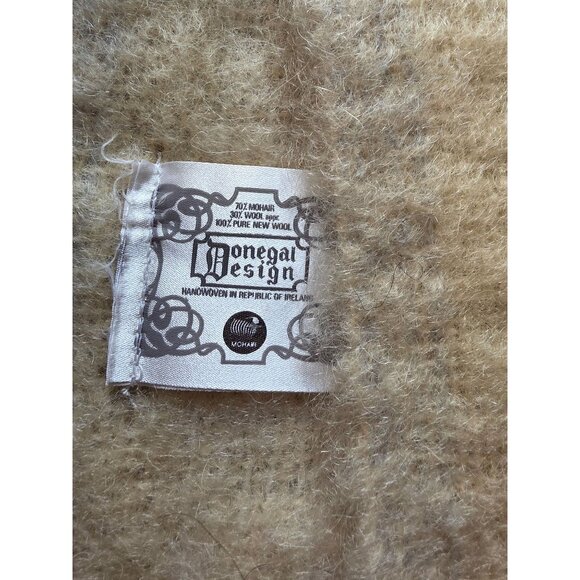 Donegal Soft Mohair Blend Winter Hat & Scarf Set Cream Gray Textured Accessories - Picture 10 of 12